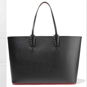 Cabata spiked textured-leather tote